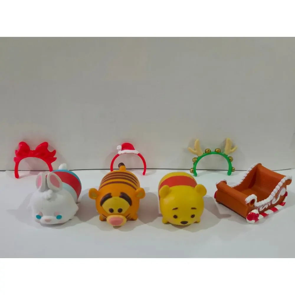 Disney Tsum Tsum Holiday Bundle Large Pooh, Tigger, White Rabbit Sleigh & Bands